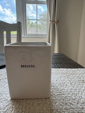 Rae Dunn White Ceramic Pen Holder